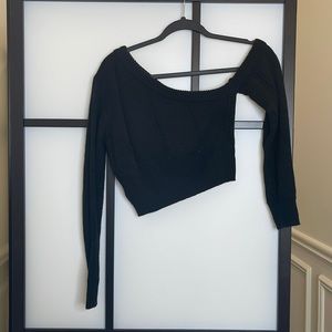 Off the shoulder black crop top